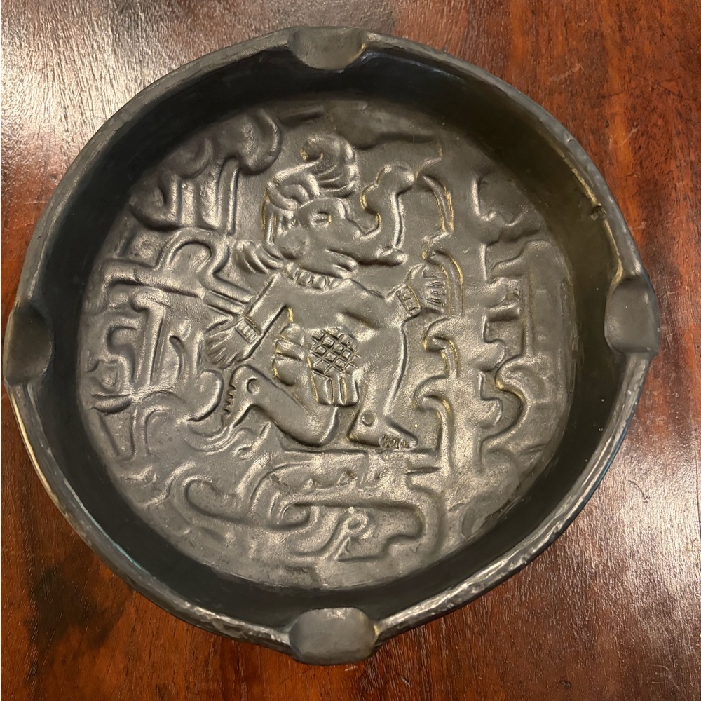 Vintage🇲🇽Dona Rosa Mexico 🇲🇽 Oaxaca Black Pottery Ashtray/Trinket Dish